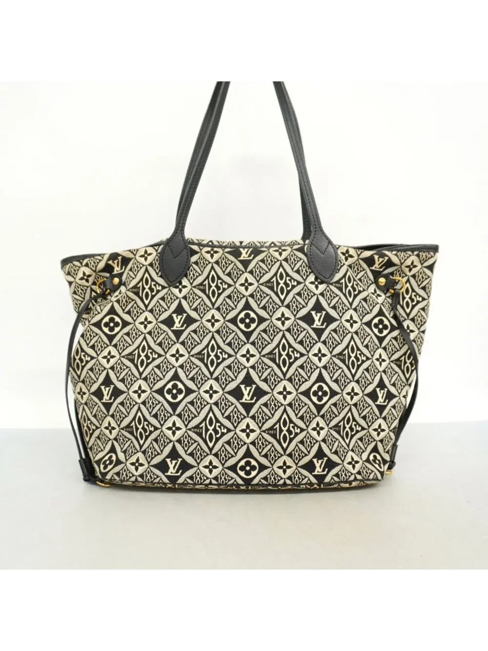 Louis Vuitton Tote Monogram Jacquard Neverfull MM Black Gray